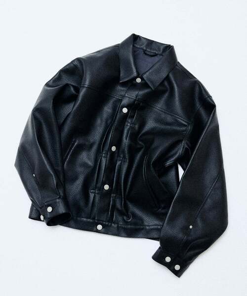 シンセティック レザー トラッカージャケット（その他アウター