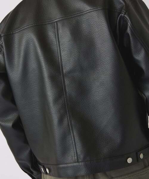 シンセティック レザー トラッカージャケット（その他アウター