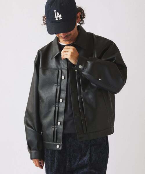 シンセティック レザー トラッカージャケット（その他アウター