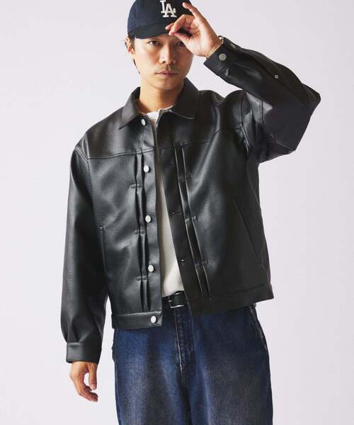 journal standard シンセティック レザー トラッカージャケット セール】シンセティック レザー トラッカージャケット（その他アウター