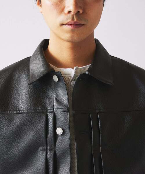 シンセティック レザー トラッカージャケット（その他アウター