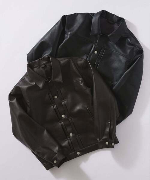 シンセティック レザー トラッカージャケット（その他アウター
