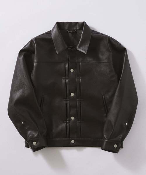 シンセティック レザー トラッカージャケット（その他アウター