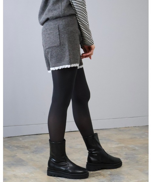 Doumoi(ドゥモエ)の「ニットフーデッドベスト&ショートパンツ セットアップ スーツ(セットアップ・レディース・アイボリー/チャコールグレー/ライトグレー・FREE)」の19枚目の写真