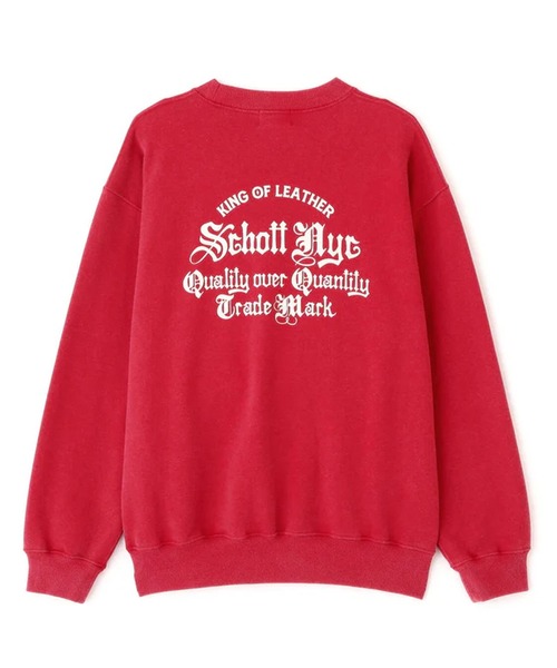 schott(ショット)の「SCHOTT-QUALITY AND QUANTITY CREW SWEAT(スウェット・メンズ・ブラック/レッド・M/L)」の1枚目の写真