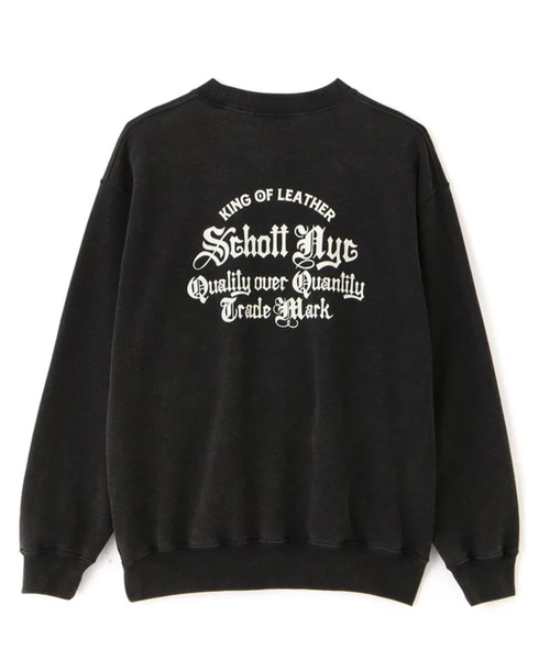 schott(ショット)の「SCHOTT-QUALITY AND QUANTITY CREW SWEAT(スウェット・メンズ・ブラック/レッド・M/L)」の3枚目の写真