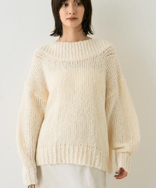 Rouge vif Anna（ルージュヴィフアンナ）の「ロービングニットプルオーバー（ニット/セーター・レディース・アイボリー/レッド/ベージュ・フリー）」の2枚目の写真