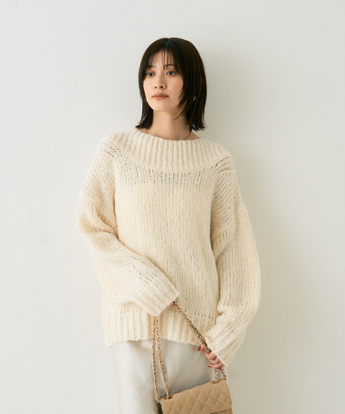 Rouge vif Anna（ルージュヴィフアンナ）の「ロービングニットプルオーバー（ニット/セーター・レディース・アイボリー/レッド/ベージュ・フリー）」の11枚目の写真