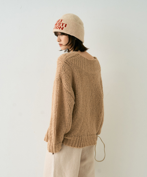 Rouge vif Anna（ルージュヴィフアンナ）の「ロービングニットプルオーバー（ニット/セーター・レディース・アイボリー/レッド/ベージュ・フリー）」の4枚目の写真