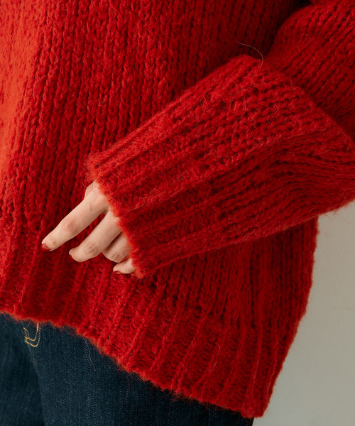 Rouge vif Anna（ルージュヴィフアンナ）の「ロービングニットプルオーバー（ニット/セーター・レディース・アイボリー/レッド/ベージュ・フリー）」の13枚目の写真