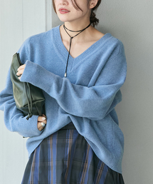 ジャーナルスタンダード:ドゥーズィエムクラスの水色ニットトップス ジャーナルスタンダード:ドゥーズィエムクラスの水色ニットトップス