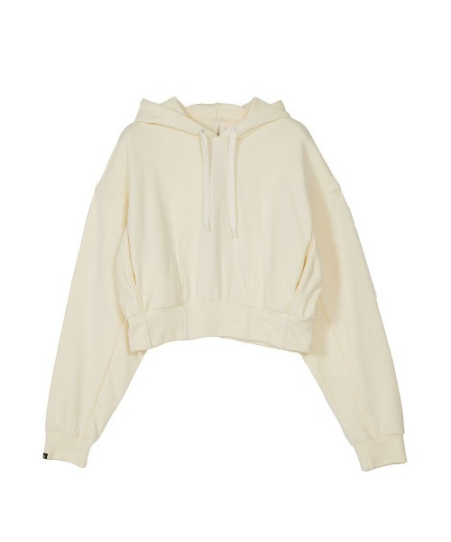ELCHELE(エルチェレ)の「FRENCH TERRY HOODIE(パーカー・レディース・オフホワイト/ヘザーグレー/パープル・FREE)」の14枚目の写真