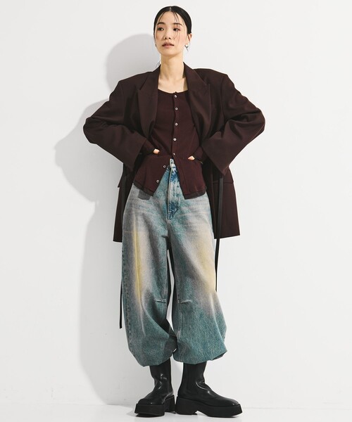 STUDIOUS（ステュディオス）の「【STUDIOUS/ステュディオス】Oversized Tailored Jacket/オーバーサイズテーラードジャケット（その他アウター・レディース・ダークグレー/ベージュ/ワイン・1/2）」の6枚目の写真