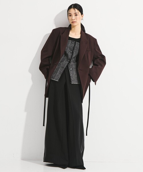 STUDIOUS（ステュディオス）の「【STUDIOUS/ステュディオス】Oversized Tailored Jacket/オーバーサイズテーラードジャケット（その他アウター・レディース・ダークグレー/ベージュ/ワイン・1/2）」の12枚目の写真