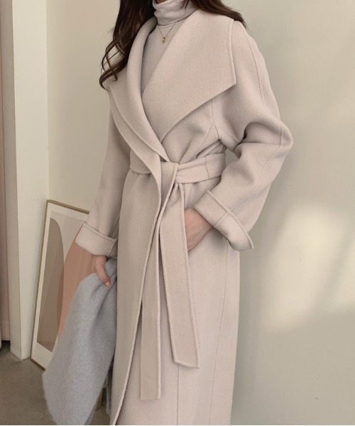 FREE STYLISTS（フリー スタイリスト）の「YUGA_YGMC Hoodie wool coat（チェスターコート・レディース・オフホワイト/キャメル・FREE）」の15枚目の写真