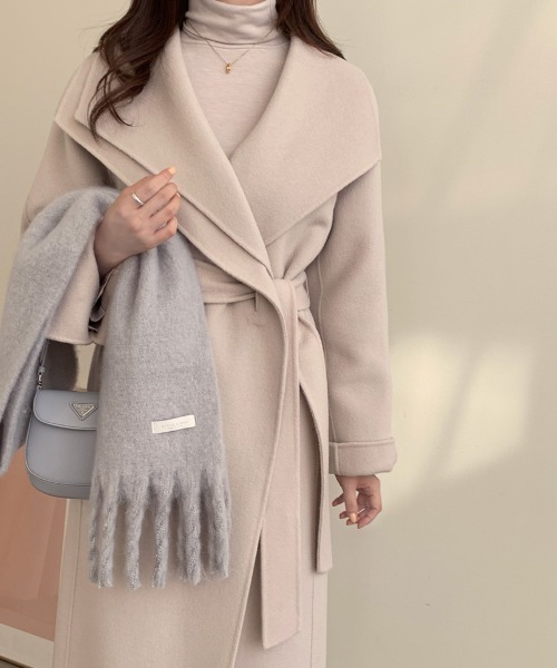 FREE STYLISTS（フリー スタイリスト）の「YUGA_YGMC Hoodie wool coat（チェスターコート・レディース・オフホワイト/キャメル・FREE）」の14枚目の写真