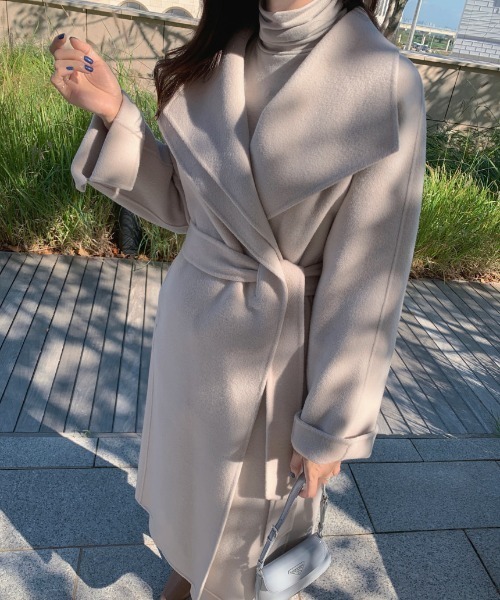 FREE STYLISTS（フリー スタイリスト）の「YUGA_YGMC Hoodie wool coat（チェスターコート・レディース・オフホワイト/キャメル・FREE）」の20枚目の写真