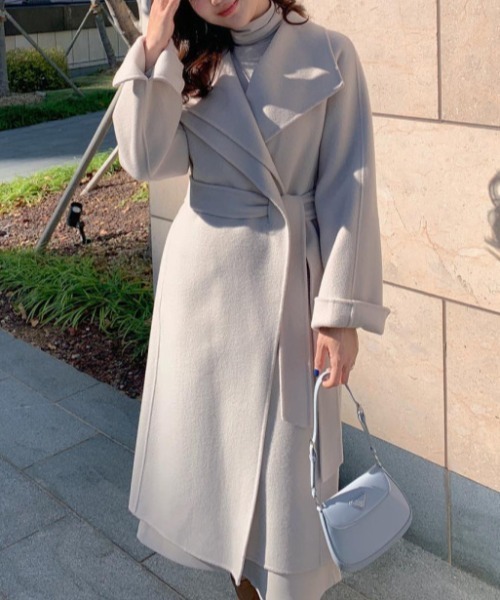 FREE STYLISTS（フリー スタイリスト）の「YUGA_YGMC Hoodie wool coat（チェスターコート・レディース・オフホワイト/キャメル・FREE）」の22枚目の写真