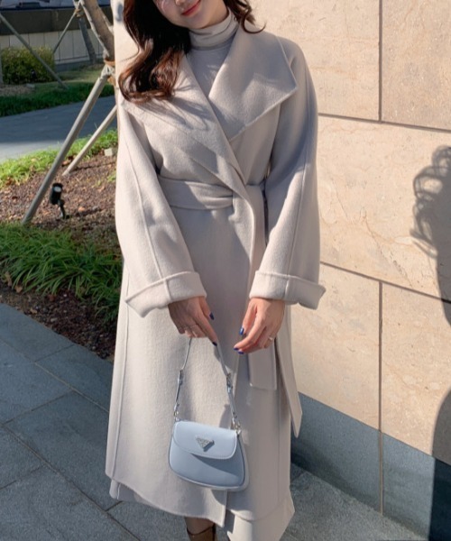 FREE STYLISTS（フリー スタイリスト）の「YUGA_YGMC Hoodie wool coat（チェスターコート・レディース・オフホワイト/キャメル・FREE）」の21枚目の写真