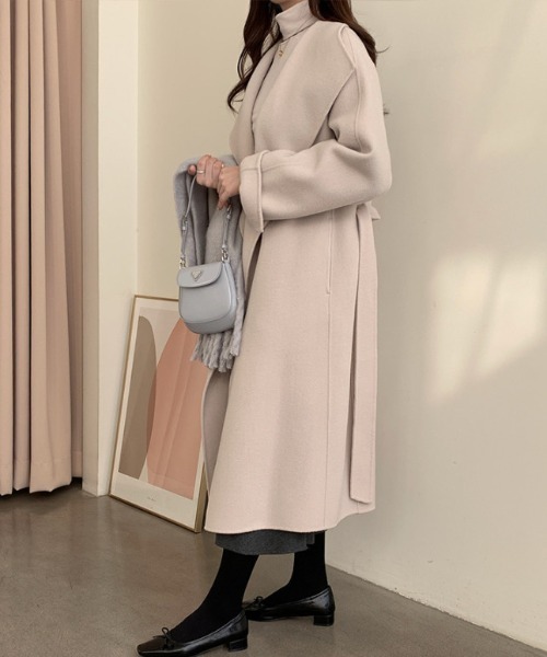 FREE STYLISTS（フリー スタイリスト）の「YUGA_YGMC Hoodie wool coat（チェスターコート・レディース・オフホワイト/キャメル・FREE）」の16枚目の写真