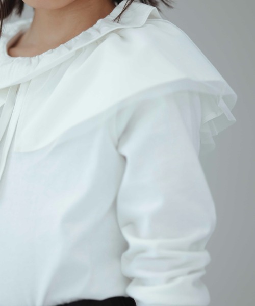 BRANSHES（ブランシェス）の「【b.+A】金子綾/チュール付け襟（付け襟・キッズ・オフホワイト/ブラック・M/L）」の9枚目の写真