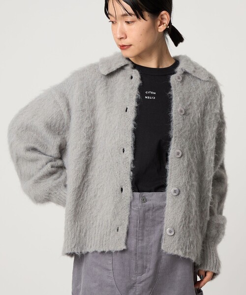 CITEN（シテン）の「＜CITEN＞エッセンシャルシャギーカーディガン（カーディガン/ボレロ・レディース・コバルトブルー/レッド/イエロー/ブラウン系/グレー系・FREE）」の2枚目の写真