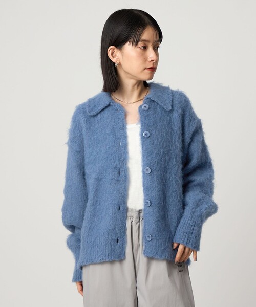 CITEN（シテン）の「＜CITEN＞エッセンシャルシャギーカーディガン（カーディガン/ボレロ・レディース・コバルトブルー/レッド/イエロー/ブラウン系/グレー系・FREE）」の12枚目の写真