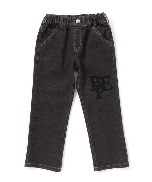 BeBe Petits Pois Vert(ベベプチポワヴェール)の「フロッキープリントストレッチロングデニムパンツ(95~160cm)(デニムパンツ・キッズ・ネイビー/ブラック・100cm/110cm/95cm/130cm/160cm/120cm/150cm/140cm)」の9枚目の写真