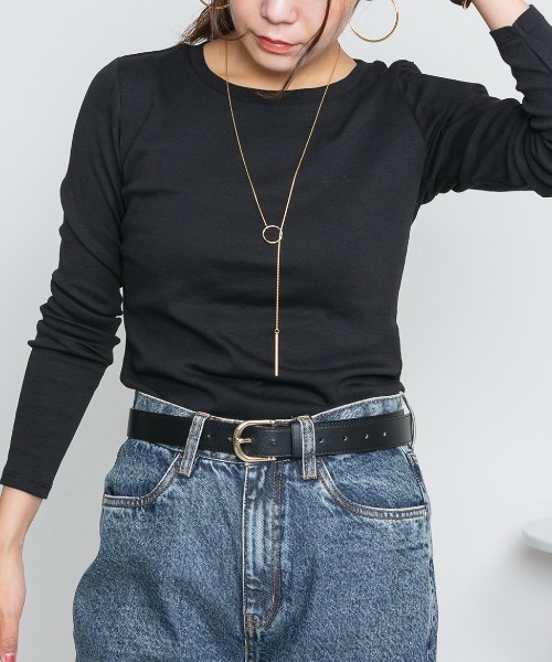 RCD(アールシーディー)の「ロングスリーブコンパクトTシャツ(Tシャツ/カットソー・レディース・グレイッシュベージュ/オフホワイト/チャコールグレー/杢グレー/ブラック・L/4L/3L/LL/M)」の3枚目の写真