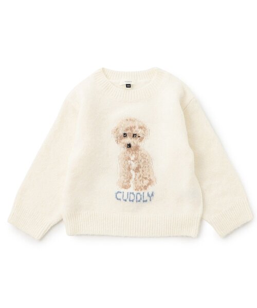 Seraph（セラフ）の「【ジュニア対応】シャギーモチーフセーター（ニット/セーター・キッズ・アイボリー/ブラック/サックスブルー/ピンク・80/140/130/120/110/100/90）」の2枚目の写真