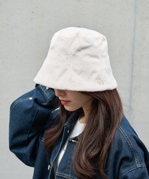 moz（モズ）の「【MOZ】ワンポイント刺繍もこもこバケットハット　372-0044（ハット）」