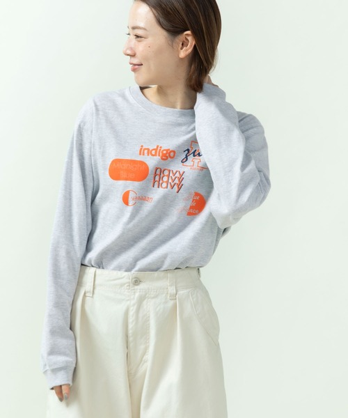 PAR ICI（パーリッシィ）の「Blue-Blue プリントロンT（Tシャツ/カットソー・レディース・グレー/ホワイト・FREE）」の5枚目の写真