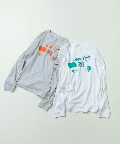 PAR ICI（パーリッシィ）の「Blue-Blue プリントロンT（Tシャツ/カットソー・レディース・グレー/ホワイト・FREE）」の4枚目の写真