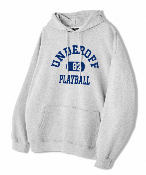 UNDEROFF（アンダーオフ）の「アセンティックリラックスドプレイボールフードパーカー ホワイトメランジ（パーカー・レディース・ライトグレー・SMALL/MEDIUM/LARGE/X-LARGE）」の3枚目の写真