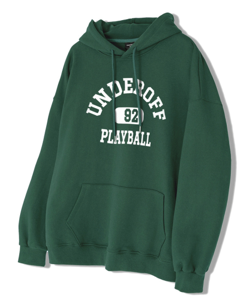 UNDEROFF（アンダーオフ）の「アセンティックリラックスドプレイボールフードパーカー ホワイトメランジ（パーカー・レディース・ライトグレー・SMALL/MEDIUM/LARGE/X-LARGE）」の4枚目の写真