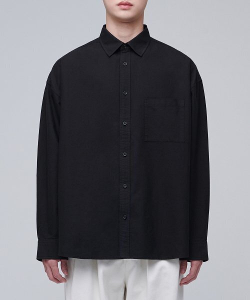 MUSINSA STANDARD（ムシンサスタンダード）の「特大オックスフォードシャツ[ブラック]（シャツ/ブラウス・メンズ・その他・XX-LARGE/LARGE/MEDIUM/SMALL/X-LARGE）」の2枚目の写真