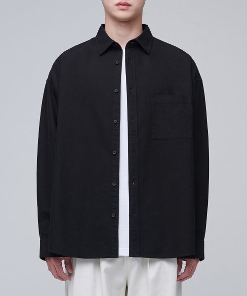 MUSINSA STANDARD（ムシンサスタンダード）の「特大オックスフォードシャツ[ブラック]（シャツ/ブラウス・メンズ・その他・XX-LARGE/LARGE/MEDIUM/SMALL/X-LARGE）」の3枚目の写真