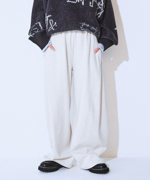 JEANASIS（ジーナシス）の「【発熱保温】スウェットコクーンタックパンツ/622282（スウェットパンツ・レディース・オートミール/グレー/ブラック/カーキ・FREE/SMALL）」の4枚目の写真
