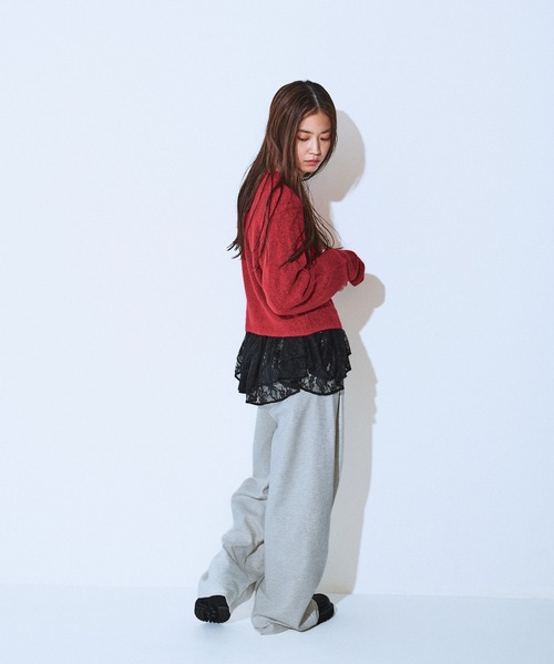 JEANASIS（ジーナシス）の「【発熱保温】スウェットコクーンタックパンツ/622282（スウェットパンツ・レディース・オートミール/グレー/ブラック/カーキ・FREE/SMALL）」の10枚目の写真