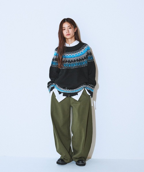 JEANASIS（ジーナシス）の「【発熱保温】スウェットコクーンタックパンツ/622282（スウェットパンツ・レディース・オートミール/グレー/ブラック/カーキ・FREE/SMALL）」の16枚目の写真