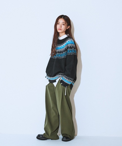 JEANASIS（ジーナシス）の「【発熱保温】スウェットコクーンタックパンツ/622282（スウェットパンツ・レディース・オートミール/グレー/ブラック/カーキ・FREE/SMALL）」の17枚目の写真