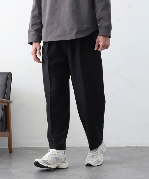 MYRTH(マイルス)の「【MYRTH】センタープレスイージースラックス(スラックス・メンズ・ブラック/チャコール・L/M/XL)」の2枚目の写真