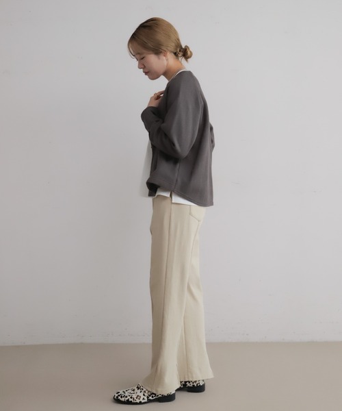 NOMBRE IMPAIR(ノンブルアンペール)の「ナミナミカットダブル ノーカラーショートジャケット(ノーカラージャケット・レディース・チャコールグレー/ベージュ・FREE)」の20枚目の写真