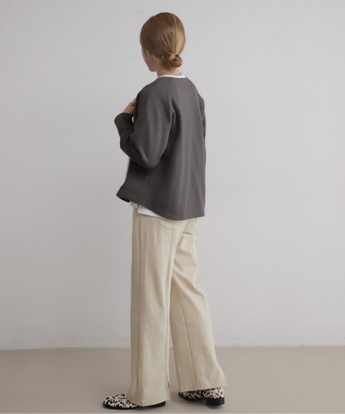 NOMBRE IMPAIR(ノンブルアンペール)の「ナミナミカットダブル ノーカラーショートジャケット(ノーカラージャケット・レディース・チャコールグレー/ベージュ・FREE)」の21枚目の写真