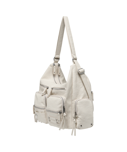 BLACKPURPLE(ブラックパープル)の「レトマルチカーゴバッグ Leto Multi Cargo Bag _アイボリー(ショルダーバッグ・レディース・アイボリー・FREE)」の4枚目の写真