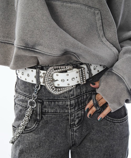 SHORT ROUND（ショートラウンド）の「Mｸﾛｽﾓﾁｰﾌｽﾋﾞｼﾞｭｰﾍﾞﾙﾄ（ベルト・メンズ・ブラック/ホワイト・FREE）」の6枚目の写真