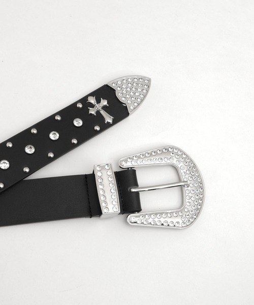 SHORT ROUND（ショートラウンド）の「Mｸﾛｽﾓﾁｰﾌｽﾋﾞｼﾞｭｰﾍﾞﾙﾄ（ベルト・メンズ・ブラック/ホワイト・FREE）」の17枚目の写真