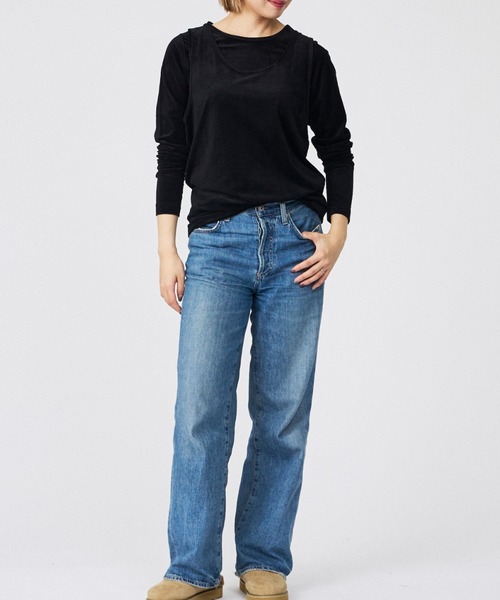 Rouge vif la cle（ルージュヴィフラクレ）の「【Keena/キーナ】レイヤートップス/トップス/レイヤード/２枚セット/上品【WEB限定】（Tシャツ/カットソー・レディース・ネイビー/ピンク/ブラック・フリー）」の5枚目の写真