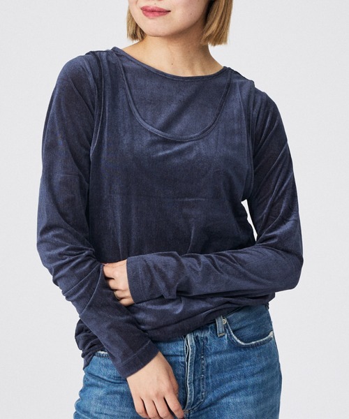 Rouge vif la cle（ルージュヴィフラクレ）の「【Keena/キーナ】レイヤートップス/トップス/レイヤード/２枚セット/上品【WEB限定】（Tシャツ/カットソー・レディース・ネイビー/ピンク/ブラック・フリー）」の10枚目の写真