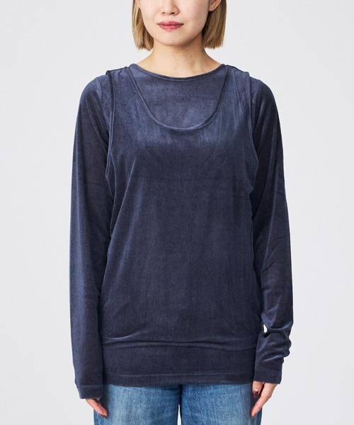 Rouge vif la cle（ルージュヴィフラクレ）の「【Keena/キーナ】レイヤートップス/トップス/レイヤード/２枚セット/上品【WEB限定】（Tシャツ/カットソー・レディース・ネイビー/ピンク/ブラック・フリー）」の11枚目の写真